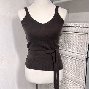Nordstrom cashmere fitted brown sweater tank